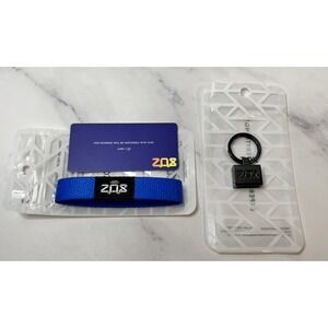 ZOX LOX Single Keychain Gunmetal W/ZOX "Nothing is Impossible" elastic wristband